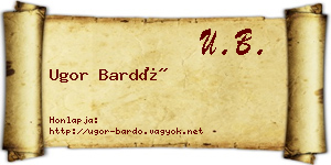 Ugor Bardó névjegykártya